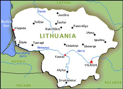 Map of Lithuania